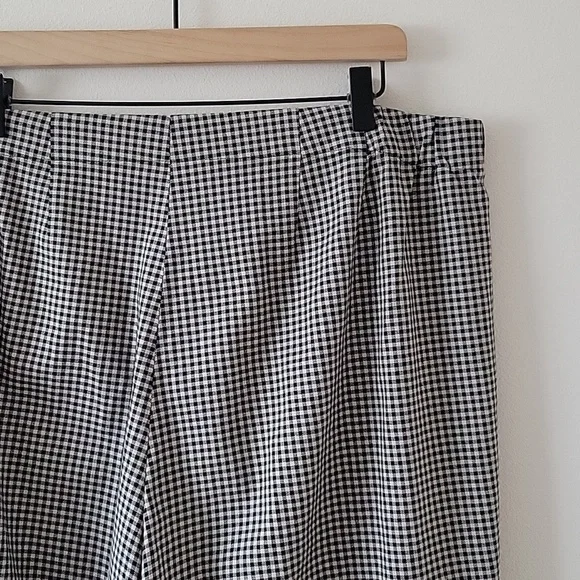 J Jill Black Tan Check Ankle/Cropped Pants Size 18W - Picture 4 of 7